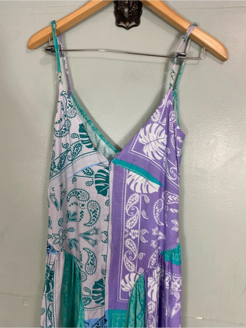 Free People Wish You Wouls Midi Bandana Paisley Colorblock Sundress Dress Sz M?